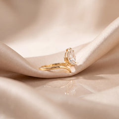 1.15 CT Pear Cut Cluster Ring with Side Diamonds