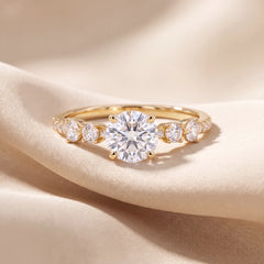 1.55 CT Round Brilliant Side Stone Ring