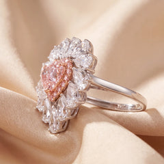 5.44 CT Heart Cut Halo Cocktail Ring