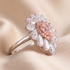 5.44 CT Heart Cut Halo Cocktail Ring