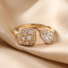 1.40 CT Pear Cut Open Ring