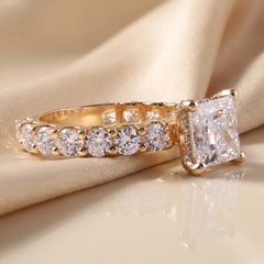 3.72 Princess Cut Side Stone Ring