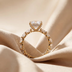 3.72 Princess Cut Side Stone Ring