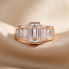 5.32 CT Emerald Cut Channel Set Ring