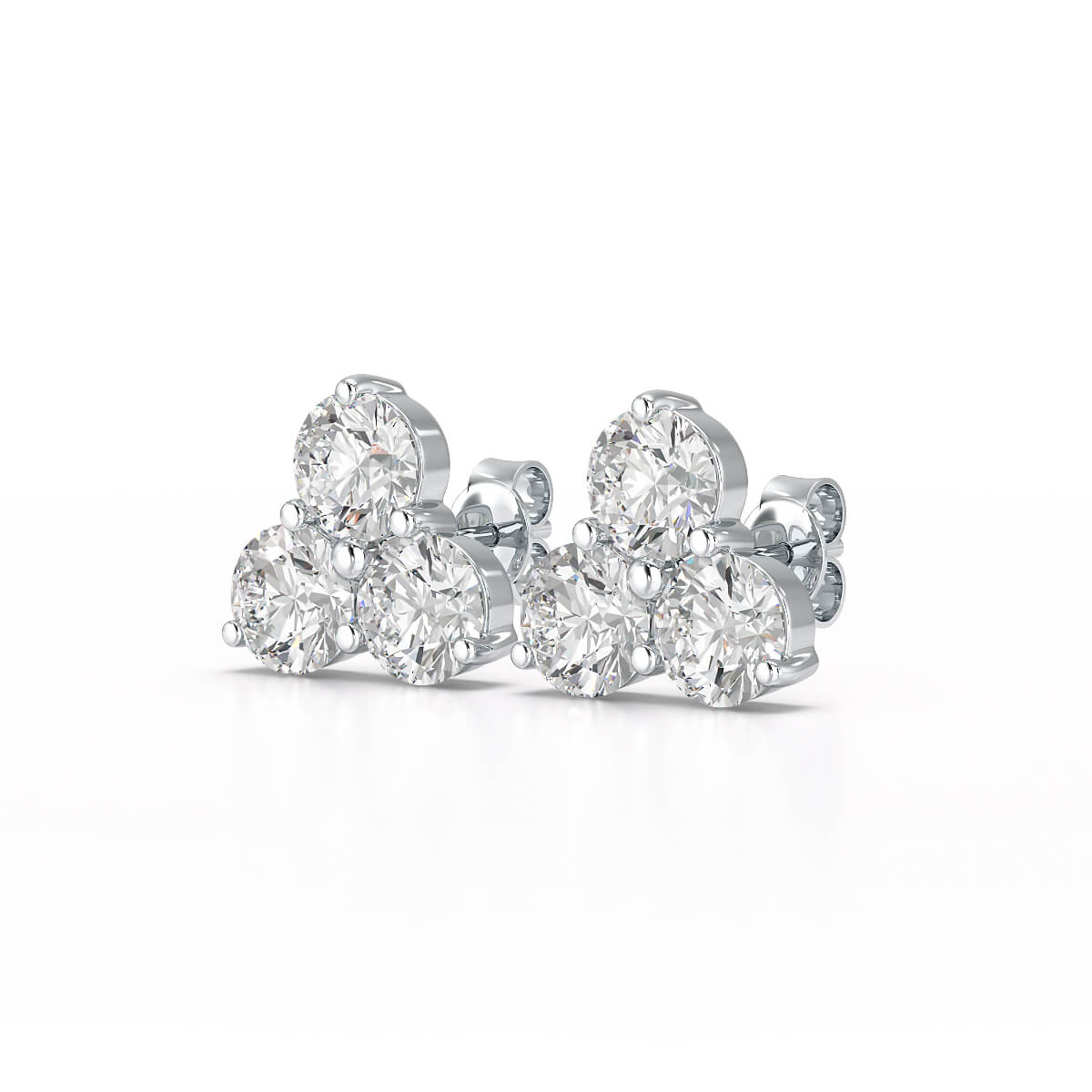 2 CT Three Stone Round Lab Diamond Earring
