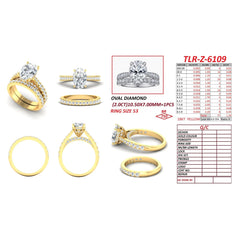 3.35 CT Oval Diamond Pavé Bridal Set Ring
