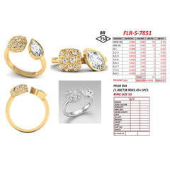 1.40 CT Pear Cut Open Ring