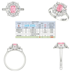 2.74 Radiant Cut Fancy Orange Pink Diamond Halo Ring