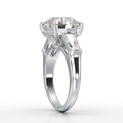 6.56 CT Three Stone Lab Diamond Ring - Jama Jewels