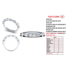 0.76 CT Multi Shape Half Eternity Band