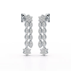 0.79 CT Drop & Dangle Lab Diamond Wedding Earrings - Jama Jewels 