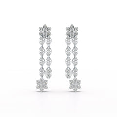 0.79 CT Drop & Dangle Lab Diamond Wedding Earrings - Jama Jewels 