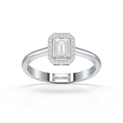 0.6 CT Simple Emerald Cut Lab Diamond Ring