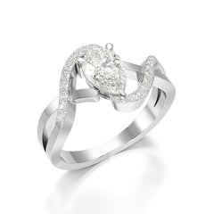 0.84 CT Pear Cut Lab Diamond Ring
