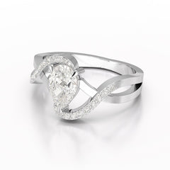 0.84 CT Pear Cut Lab Diamond Ring