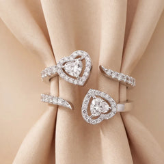 0.83 CT Heart Halo Open Twin Ring