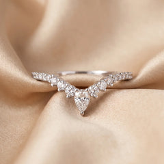 0.47 CT Pear Chevron Pavé Ring