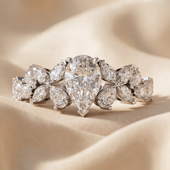 2 CT Marquise & Pear Cluster Ring