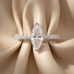 2.46 CT Marquise Solitaire Pavé Ring