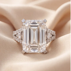 11 CT Emerald Hidden Halo Ring