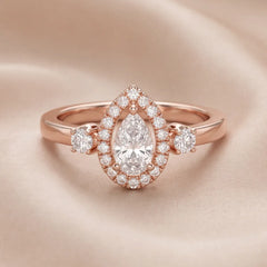 0.45 CT Pear Halo Ring
