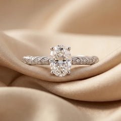 2.44 CT Oval Solitaire Pavé Ring