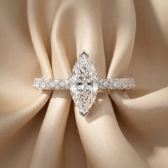 1.39 CT Marquise Solitaire Pavé Ring