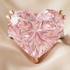 14.28 CT Pink Heart Halo Ring