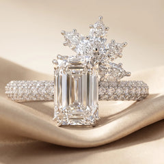 4.68 CT Emerald-Cut Solitaire Side Stones Ring