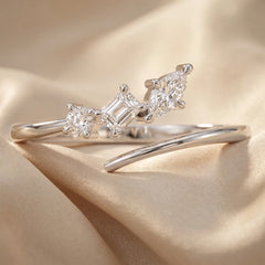 0.28 CT Multi-Shape Diamond Open Ring