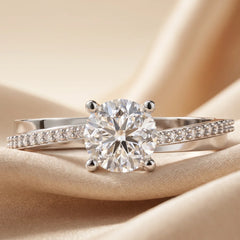 1.34 CT Round Solitaire Pavé Ring
