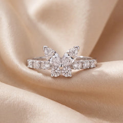 0.76 CT Marquise & Round Diamond Butterfly Ring
