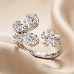 1.15 CT Pear Cluster Ring