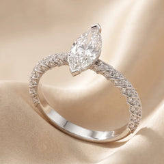 2.46 CT Marquise Solitaire Pavé Ring