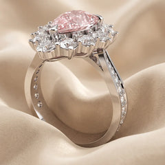 3.48 CT Pear Halo Ring