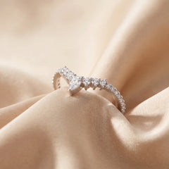 0.47 CT Pear Chevron Pavé Ring