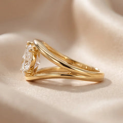 2.00 CT Pear & Oval Diamond Toi et Moi Ring