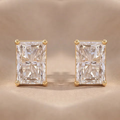 1 CT Radiant Diamond Stud Earrings