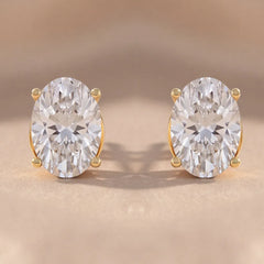 2 CT Oval Diamond Stud Earrings