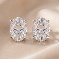 2 CT Oval Diamond Stud Earrings