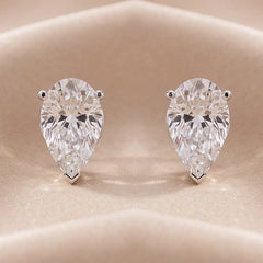 2 CT Pear Diamond Stud Earrings