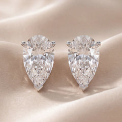 2 CT Pear Diamond Stud Earrings