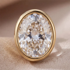 2 CT Oval Bezel Diamond Stud Earrings