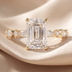3.69 CT Emerald-cut Diamond Side Stone Ring