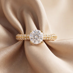 1.64 CT Round Diamond Pavé Ring