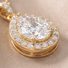 2.46 CT Pear Diamond Halo Pendant