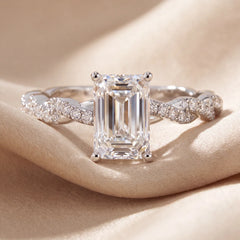 2.28 CT Emerald-cut Diamond Rope Band Ring