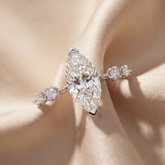 2.17 CT Marquise Side Diamond Ring