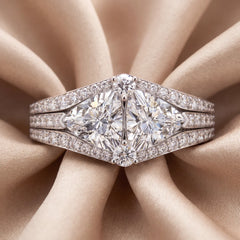 2.61 CT Double Trillion Diamond Split-Shank Cocktail Ring