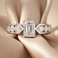 2.61 CT Emerald-Cut Diamond Channel Ring